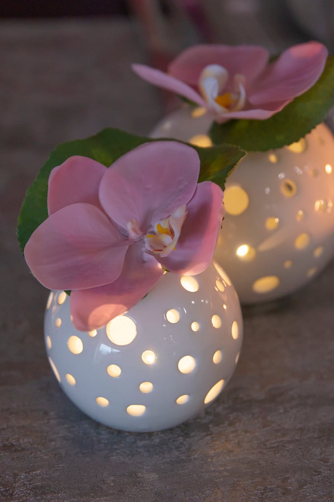 Lichtkugel Padova mit Orchidee rosa-gelb – Bild 3