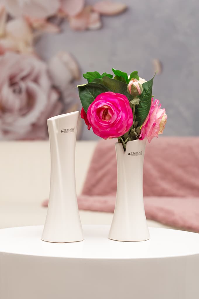 Solifleurvase Mondavio weiß-creme