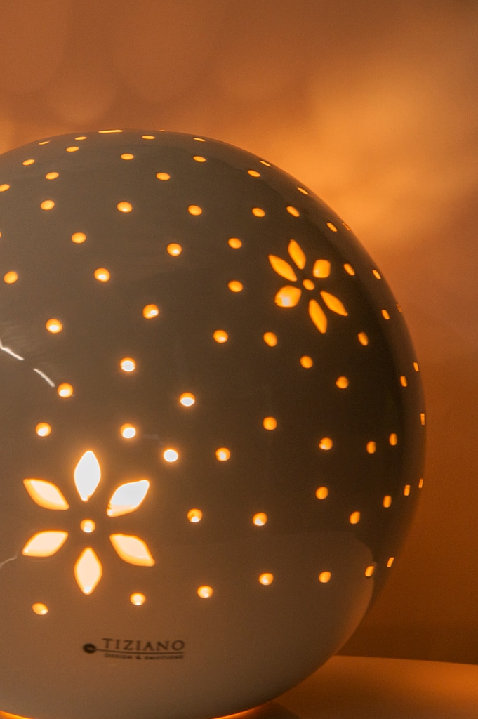 Lampe Tadino rund 25cm weiß-creme – Bild 5