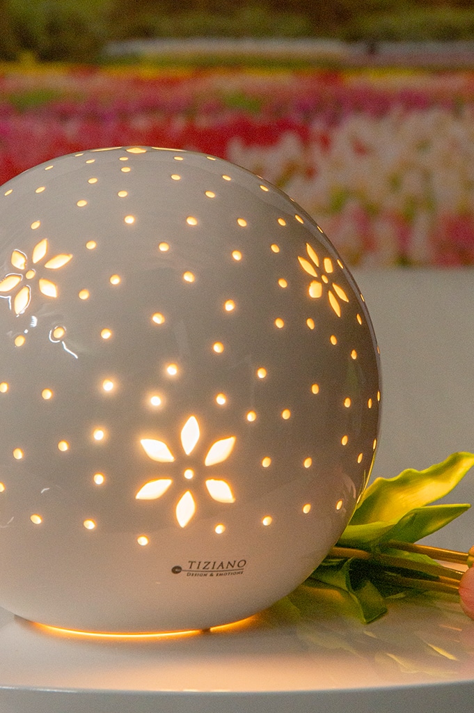 Lampe Tadino rund 25cm weiß-creme – Bild 4