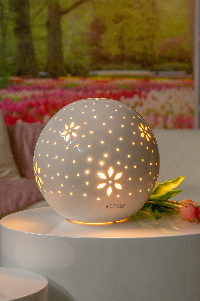 Lampe Tadino rund 25cm weiß-creme – Bild 3