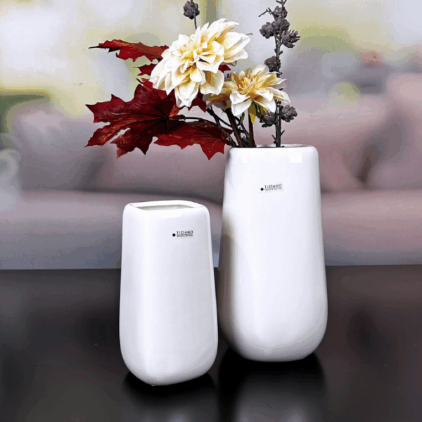 Vase Brezone creme-weiß
