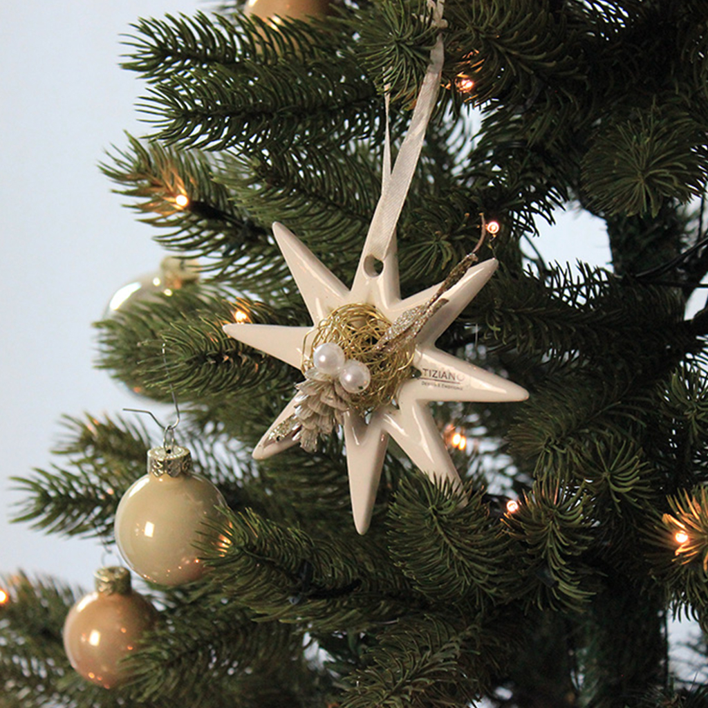 Baumschmuck mit Stern Diamante weiß Baumschmuck mit Stern Diamante weiß