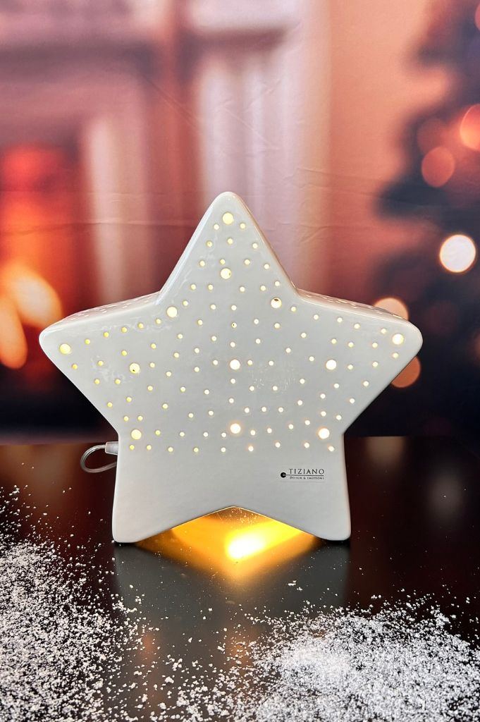 Lampe Cometa mit Löchern 31cm creme-weiß – Bild 2