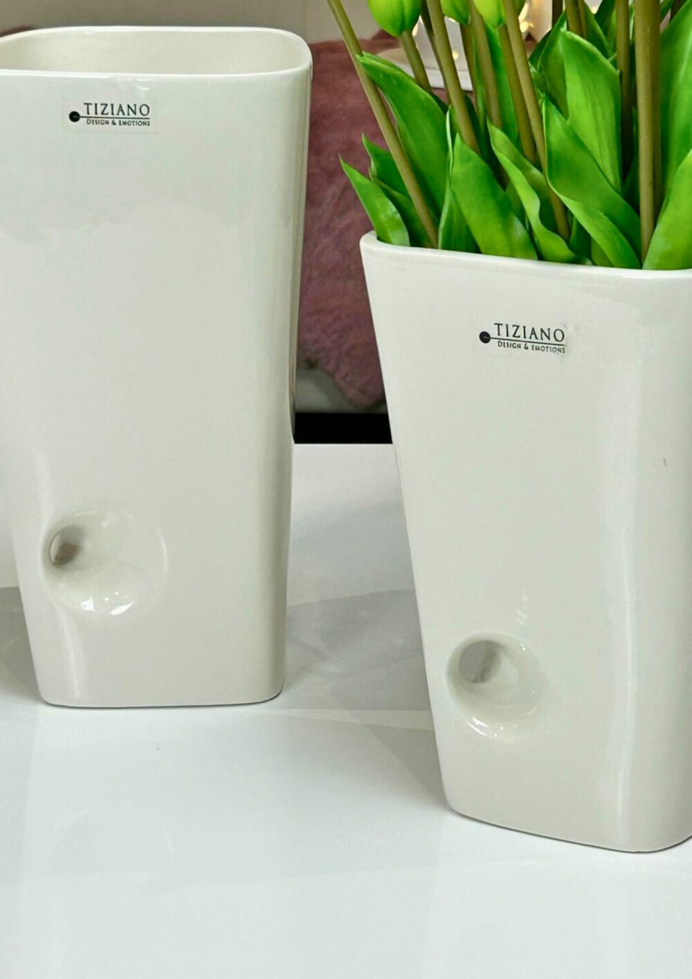 Murales Vase creme-weiss detail