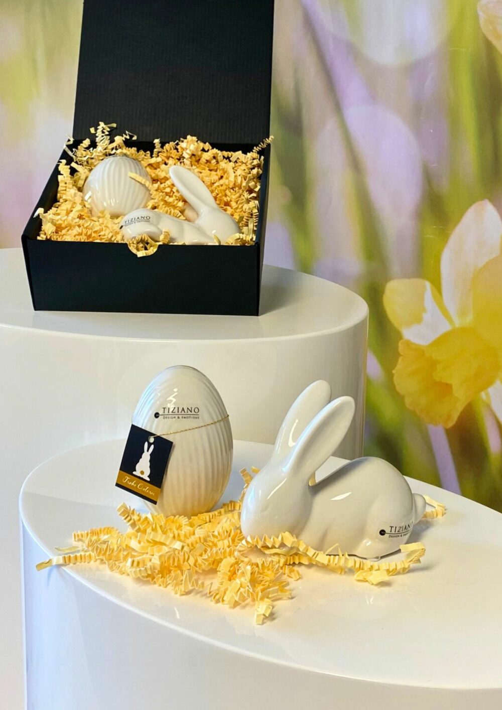 Geschenkbox S mit Ei Sepia und Fabrio schlafend