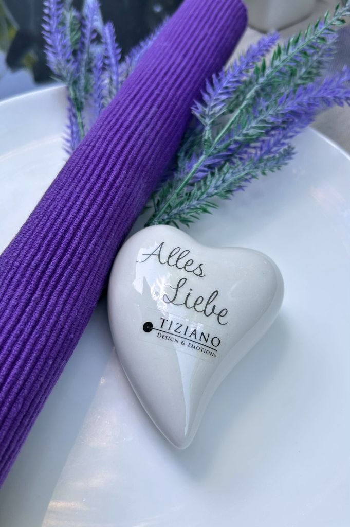 Dekoherz Amore 8cm mit Botschaft creme-weiß