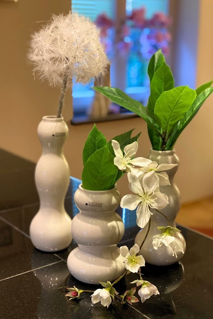 Vase Ronda weißt dekoriert