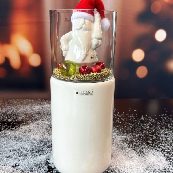 Dekoset Windlicht Bellagio mit Santa Sam und Mütze