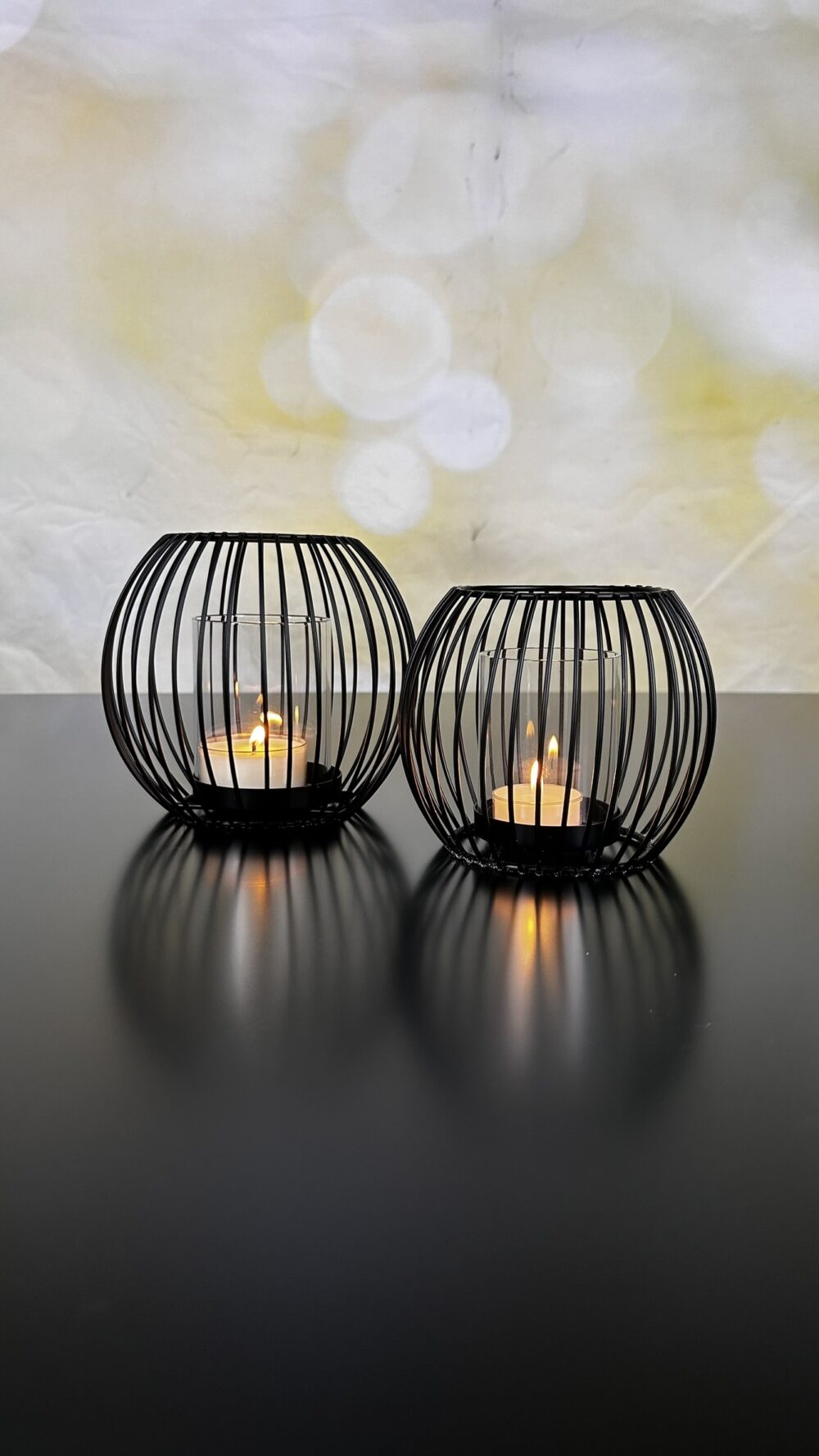 Tischlicht Dusk schwarz mit Glas