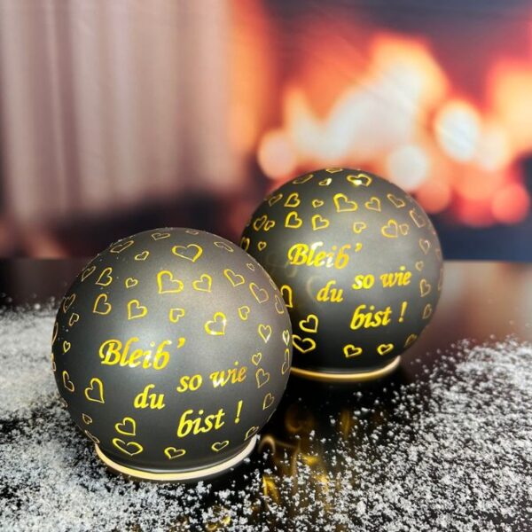 Lichtkugel Aurora "Bleib so wie du bist" 10cm anthrazit