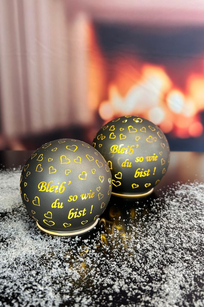 Lichtkugel Aurora "Bleib so wie du bist" 12cm anthrazit – Bild 2