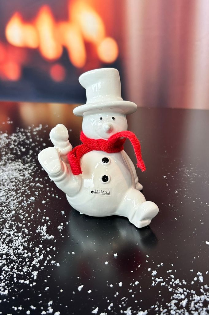 3er Set Schneemann Carlo mit rotem Schal – Bild 4