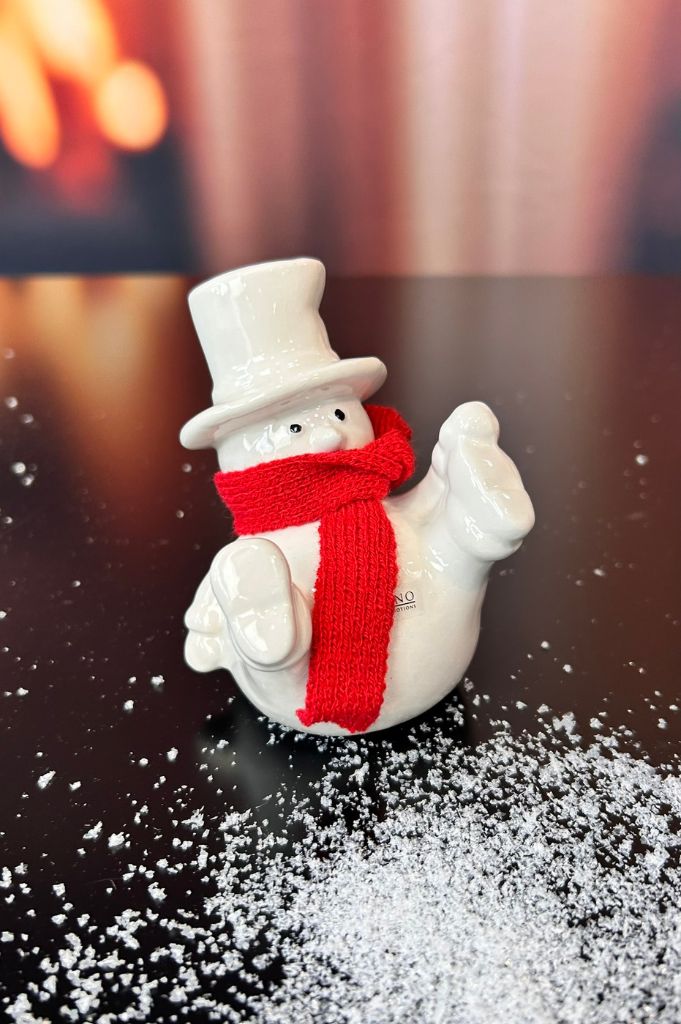 3er Set Schneemann Carlo mit rotem Schal – Bild 3