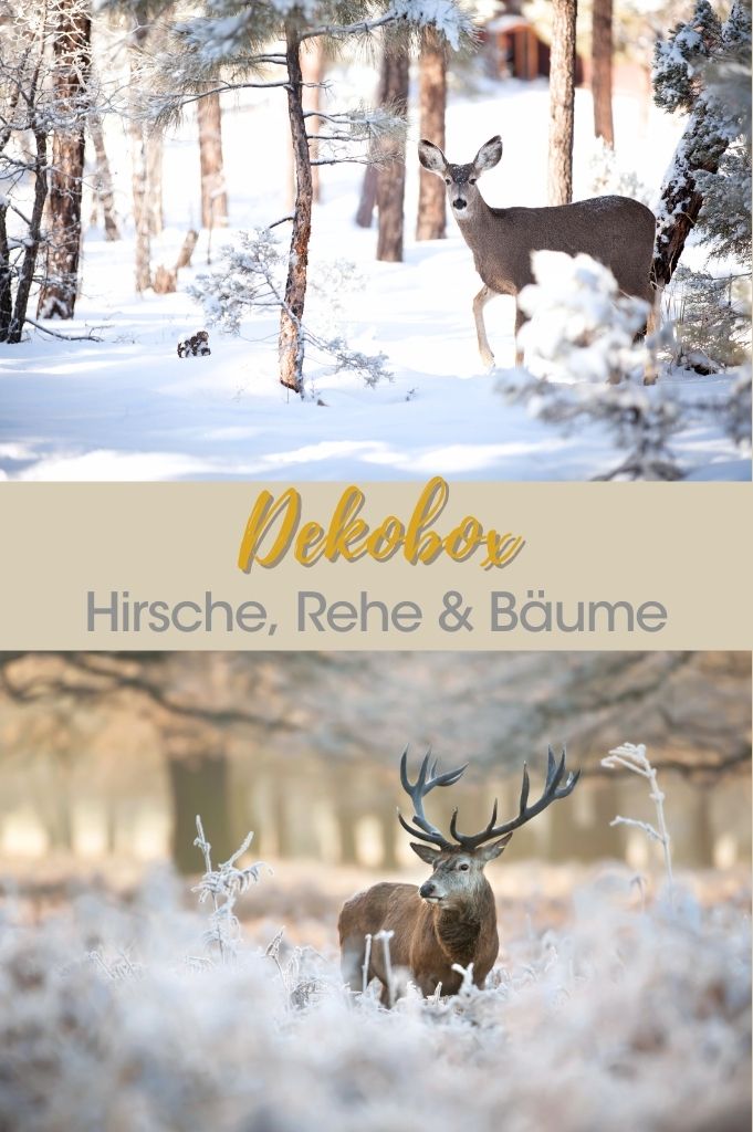 Dekobox Hirsche Rehe Bäume