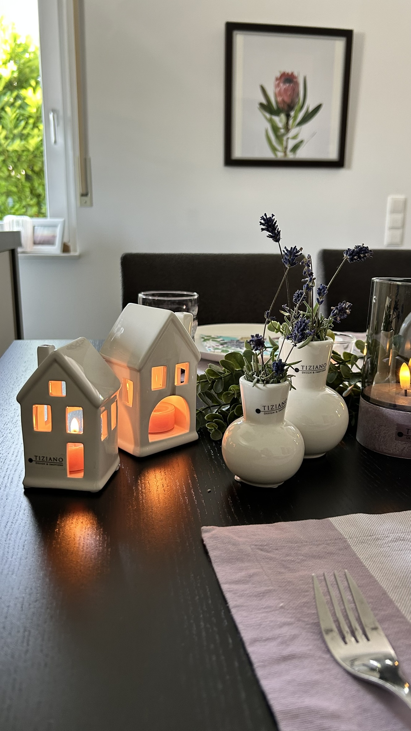 Teelichthaus Portofino creme-weiß