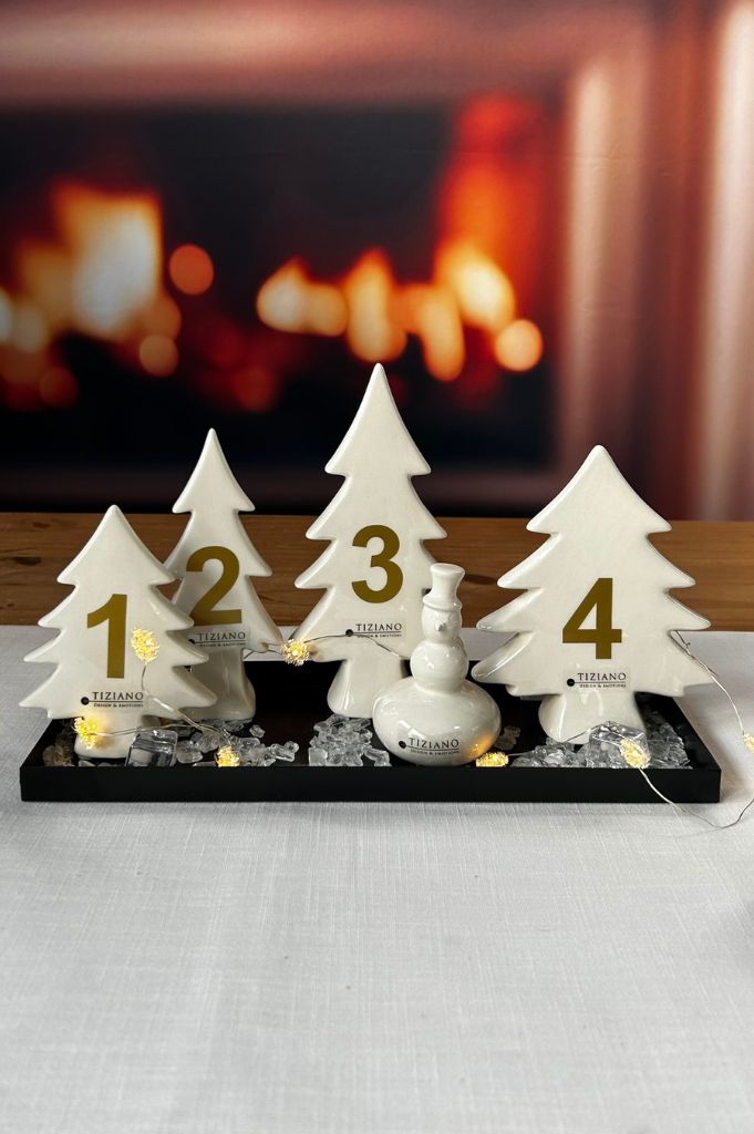 Dekoset Tablett Legri mit Adelmo Advent gold