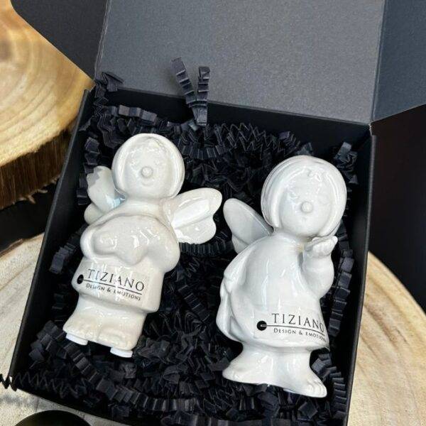 Geschenkbox Engel Anna 2er Set creme-weiß