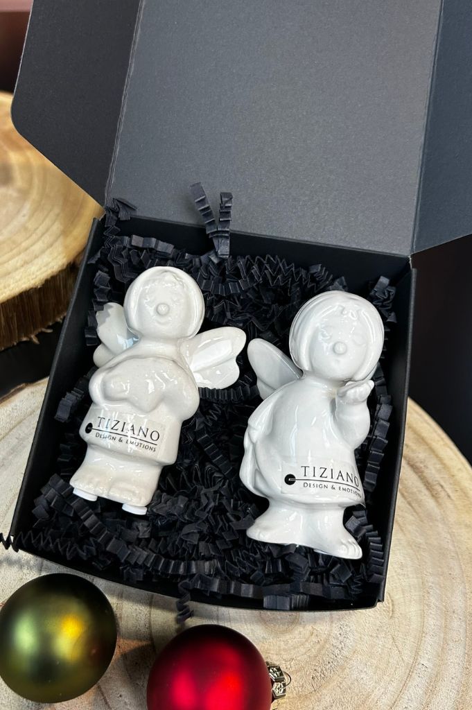 Geschenkbox Engel Anna 2er Set creme-weiß
