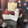 Dekoset Schale Strella mit LED Kerze und Engel