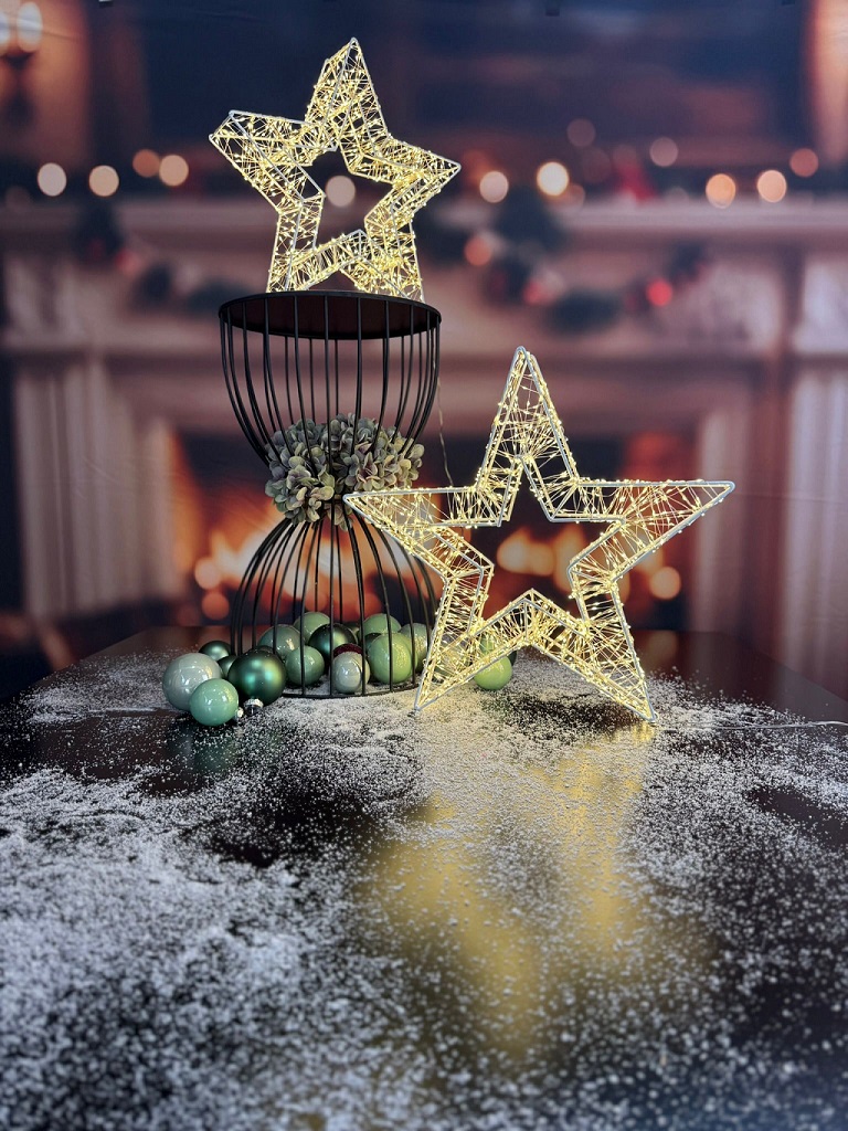 LED Stern mit Kordel weiß