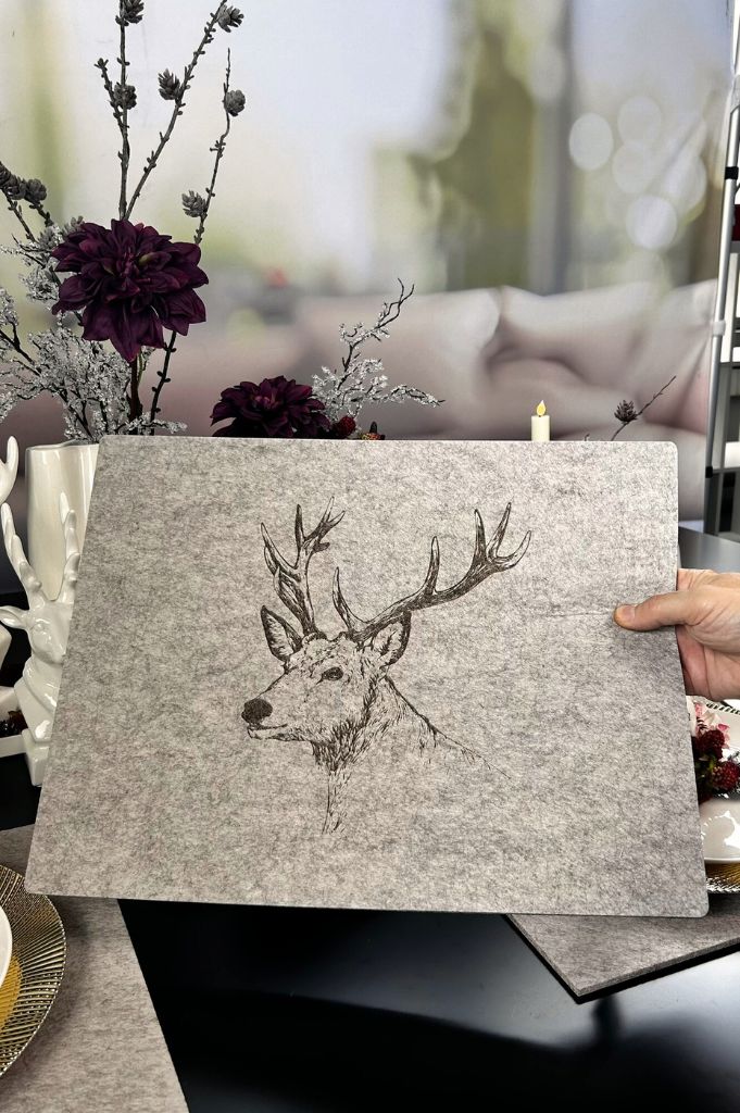 Filzset Hirsch creme_beige