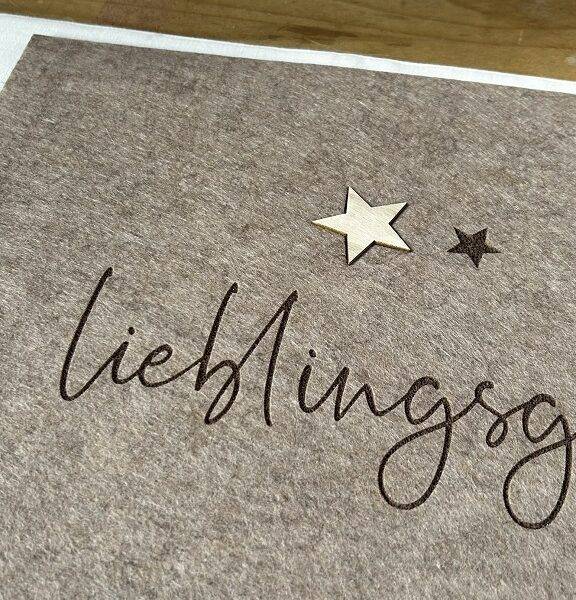 Filzplatzdeckchen eckig "Liebingsgast"