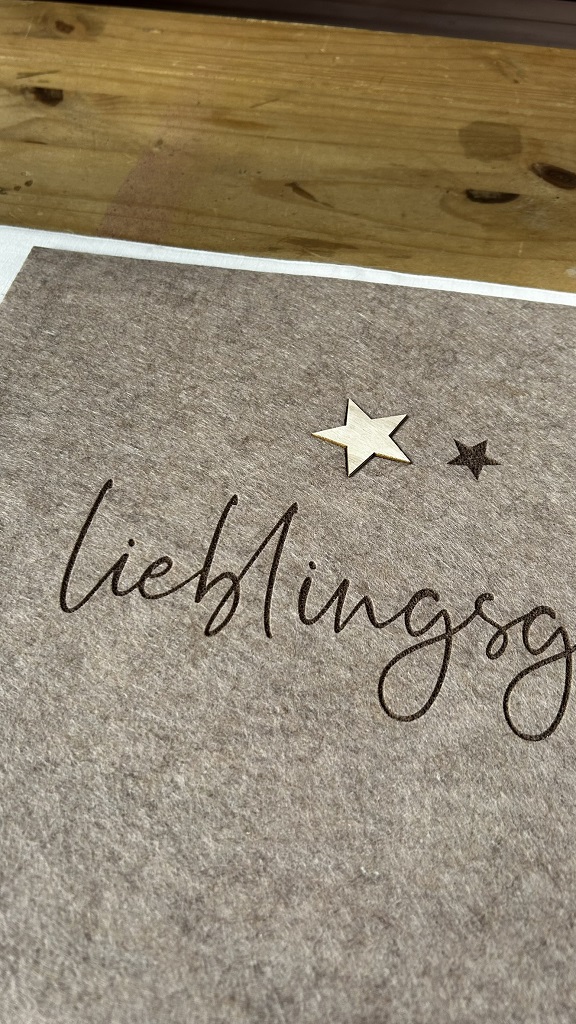Filzplatzdeckchen eckig "Liebingsgast"