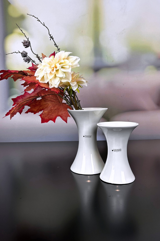 Vase Perdosa creme-weiß