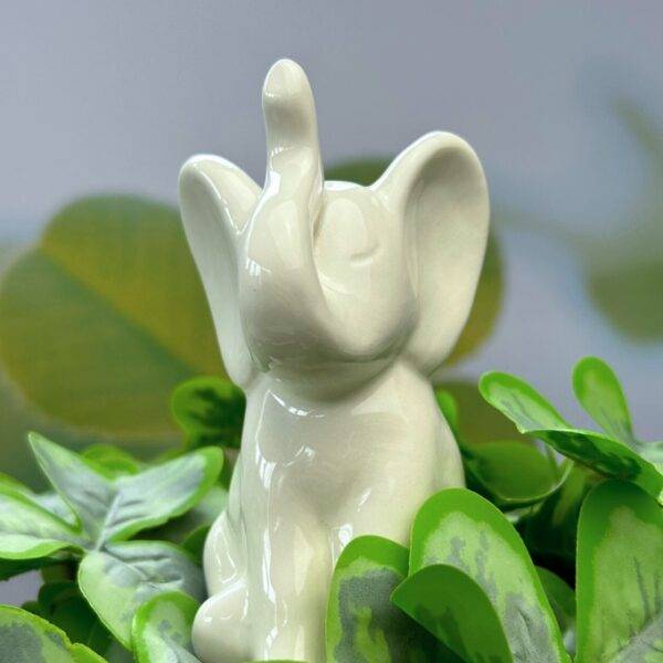 Deko Elefant Leon Mini sitzend creme-weiß