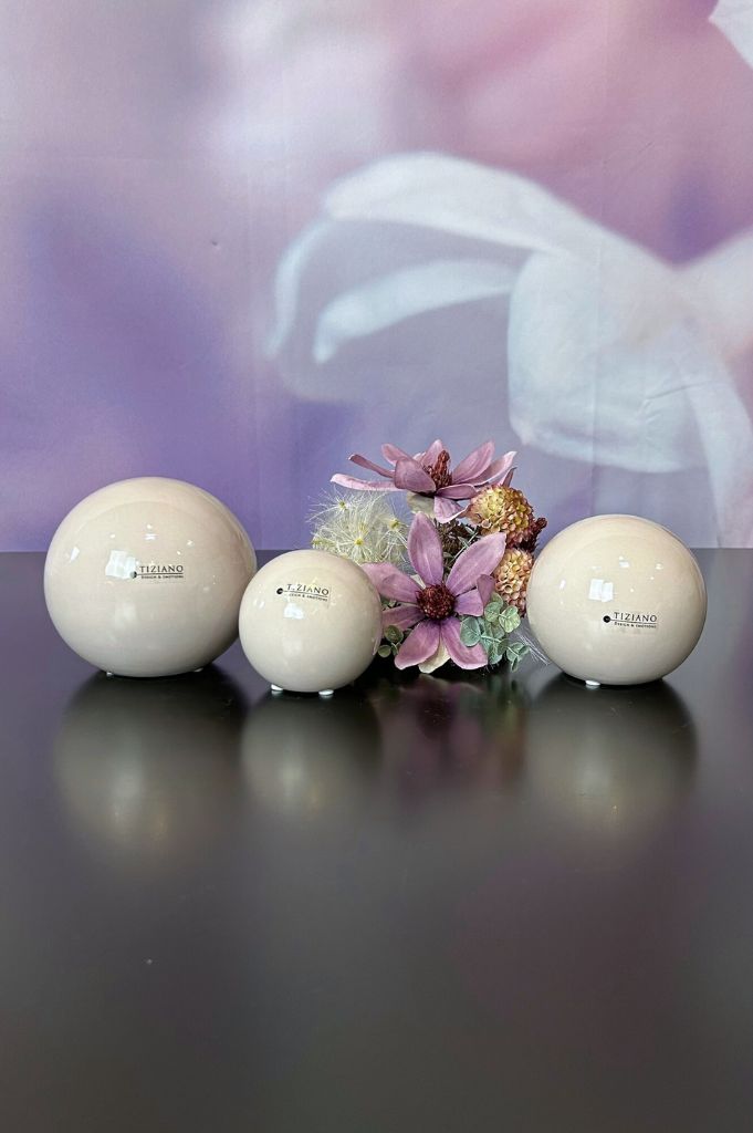 Deko Kugel Sfera creme-weiß – Bild 4