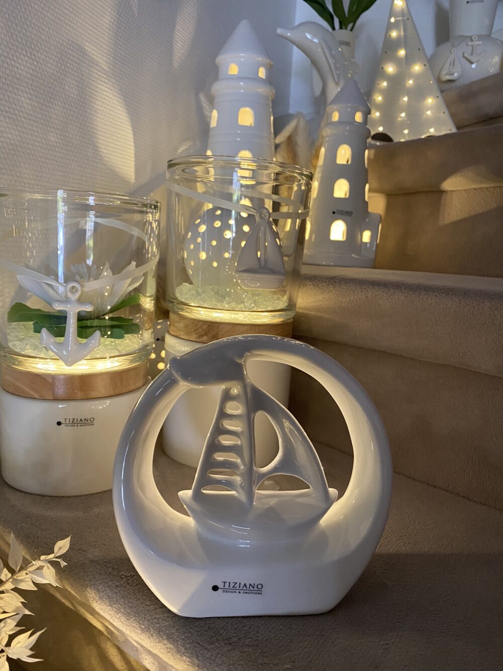 Dekoboot Casali im Ring LED creme-weiß – Bild 2
