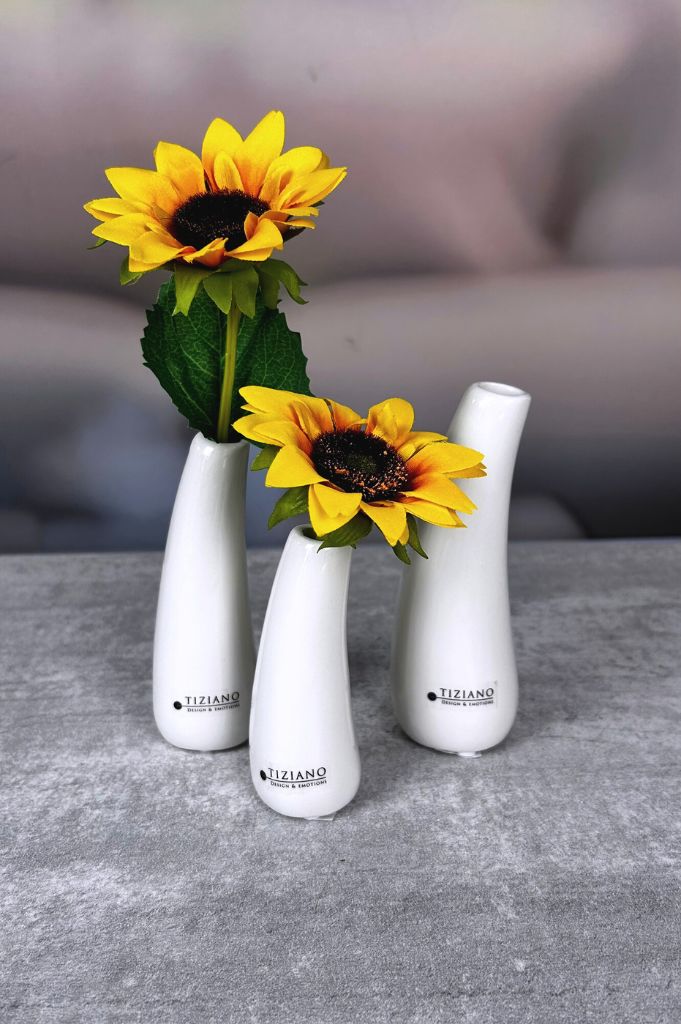 Singelvase Torano creme-weiß