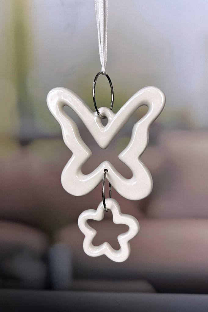 Gardenjoy Hänger Schmetterling 2teilig creme-weiß