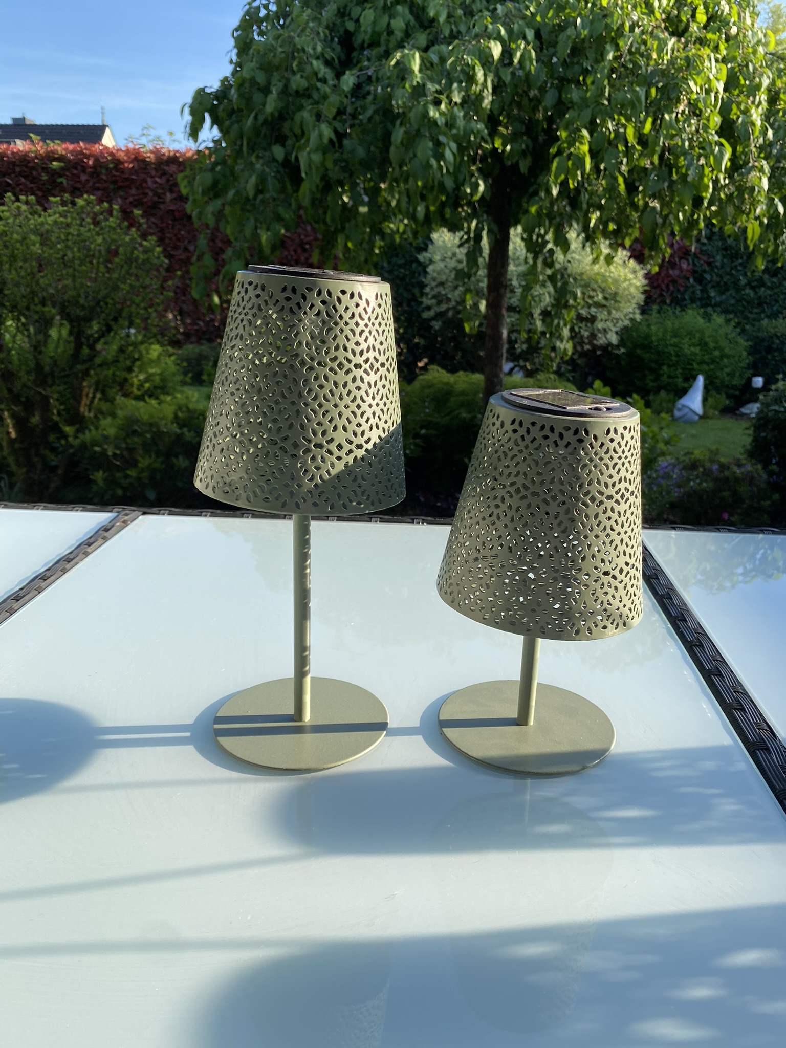 Solarlampe grün 20cm mit Touchfunktion
