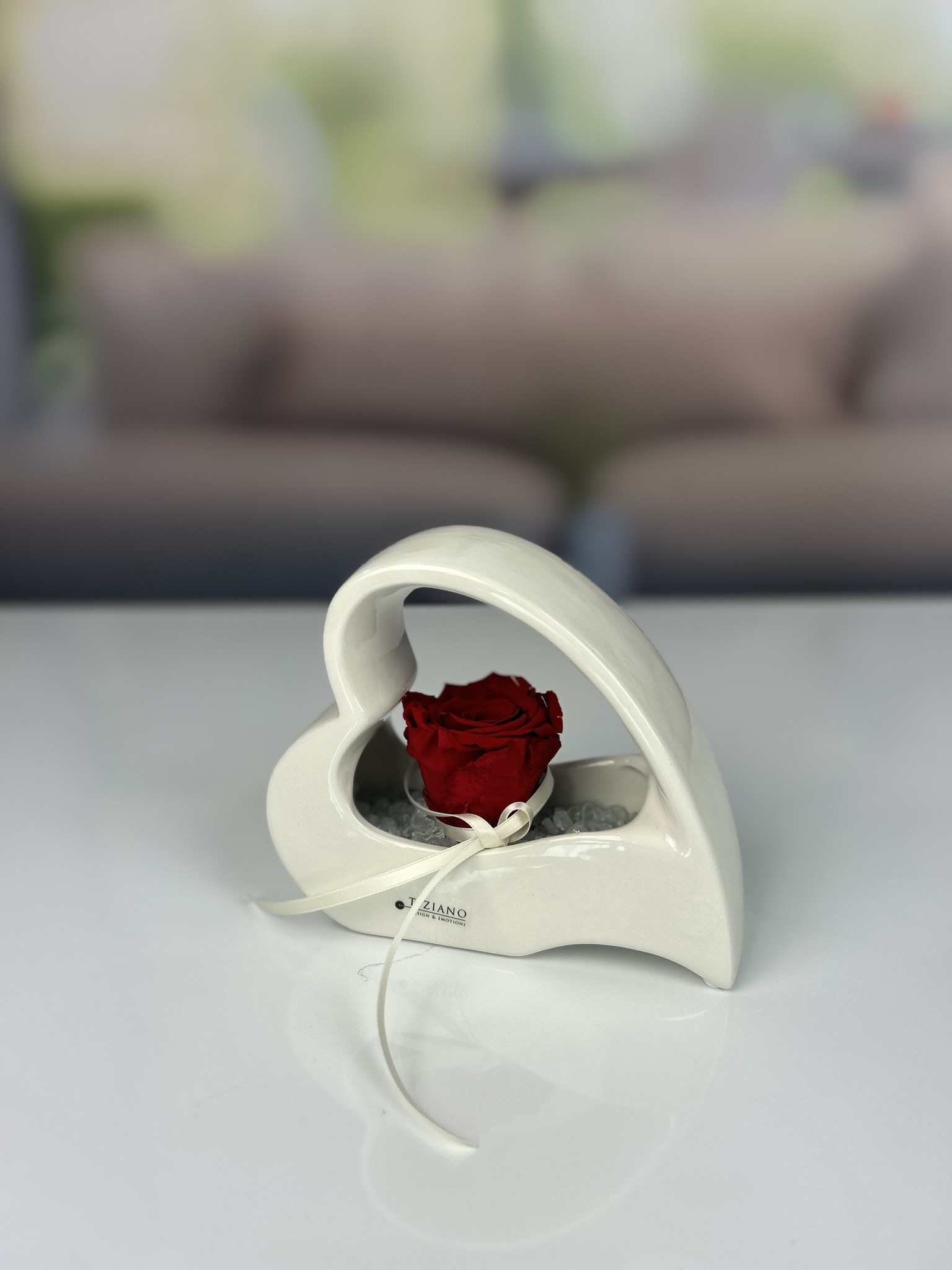 Dekoset Herzschale Avellino 18+Infinity Rose rot