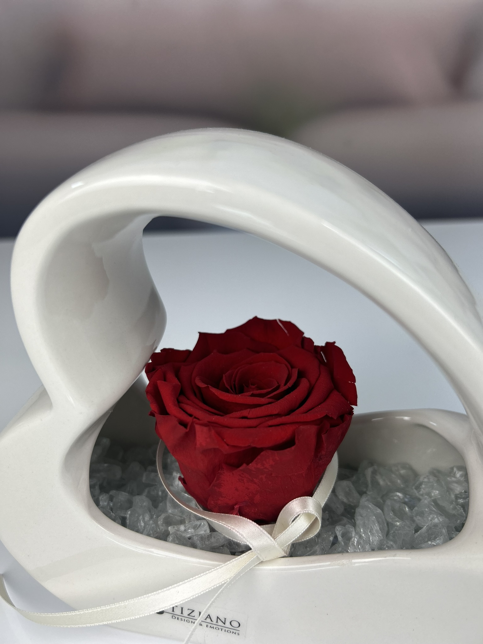Dekoset Herzschale Avellino 18+Infinity Rose rot – Bild 3