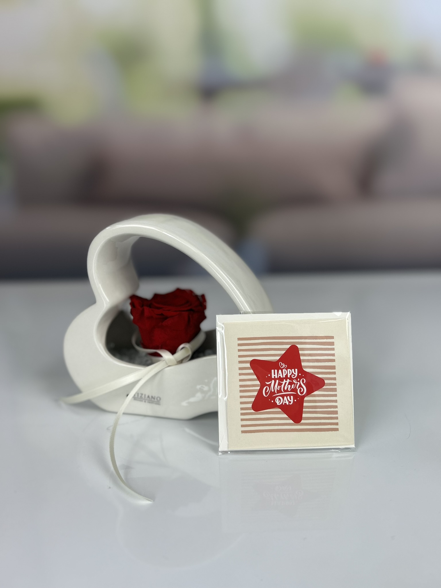 Dekoset Herzschale Avellino 18+Infinity Rose rot – Bild 4