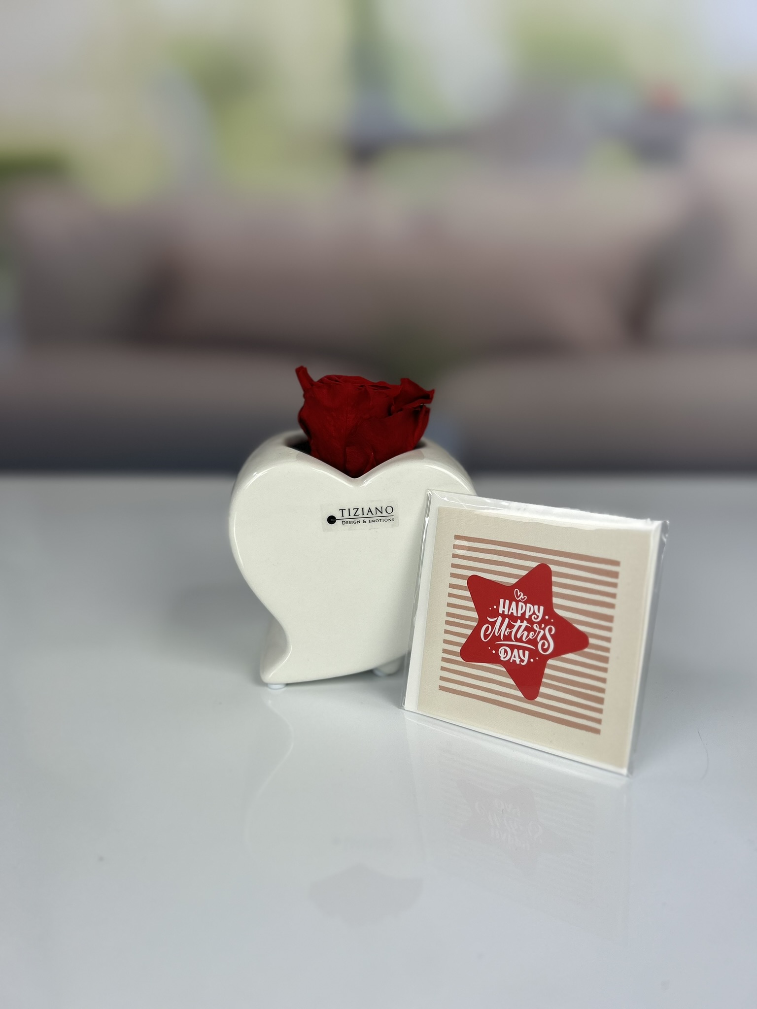 Dekoset Kübel Amore 11,5 mit Infinity Rose rot – Bild 3