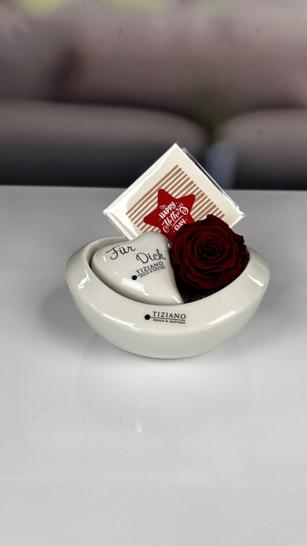 Dekoset Schale Panaro+Rose rot+Herz Amore – Bild 3