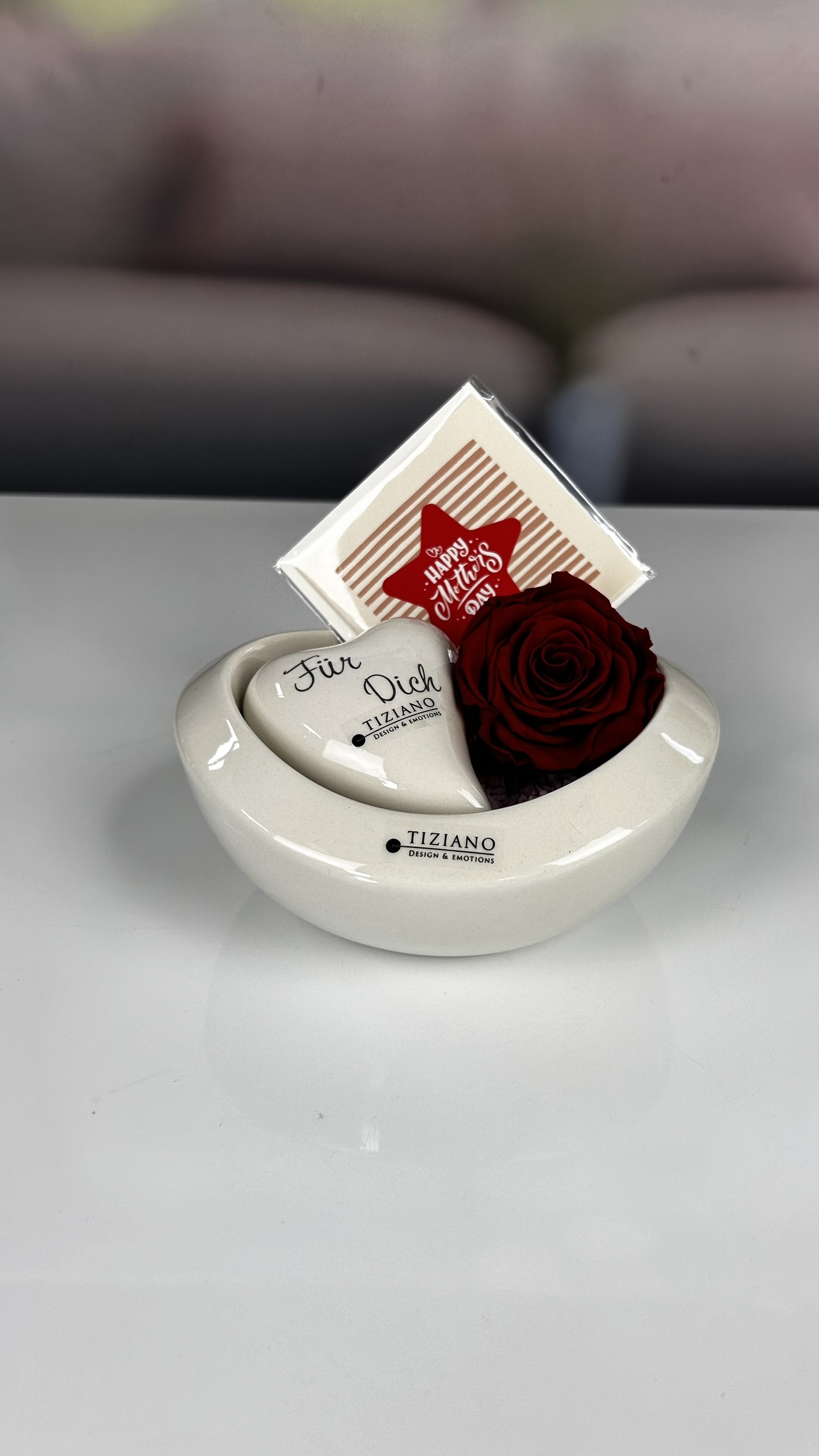 Dekoset Schale Panaro+Rose rot+Herz Amore – Bild 3