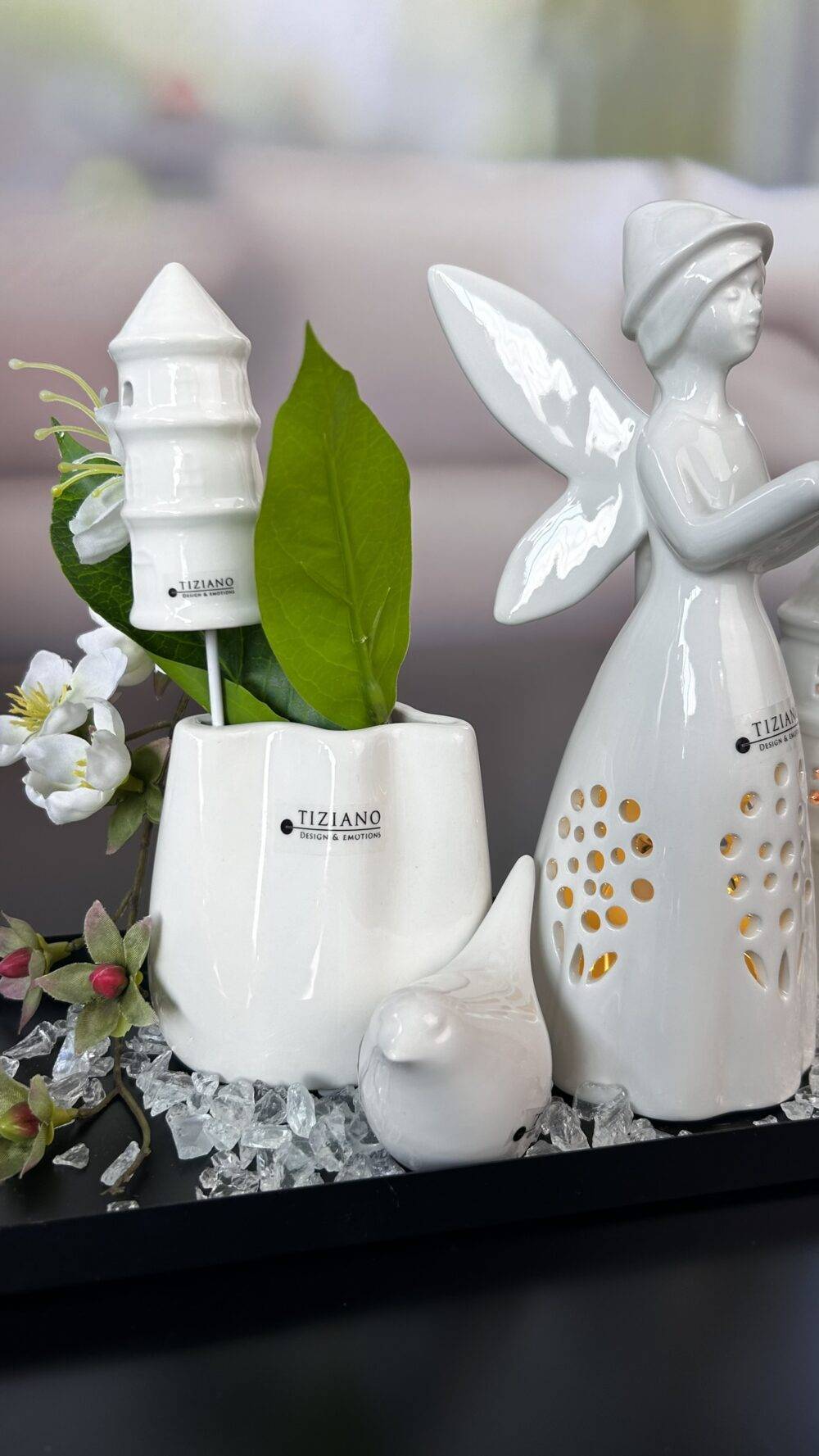 Dekoset Metallschale Legri+Vase Tosca mit Jasmin+Fee Aria – Bild 2