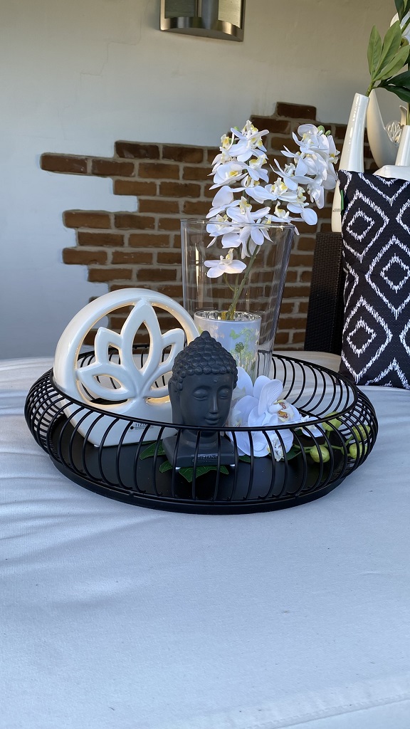 Dekoset Metallschale Canneto mit LED Lotusblume und Carnia