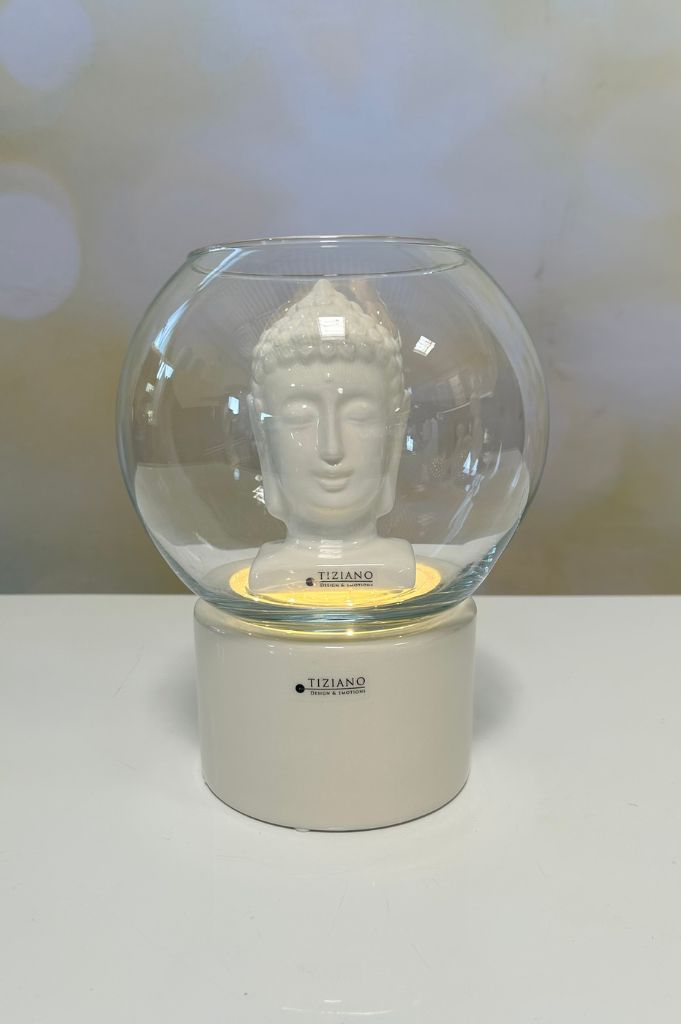 Dekoset Windlicht Narvik LED mit Glas Ovaro und Suman crem