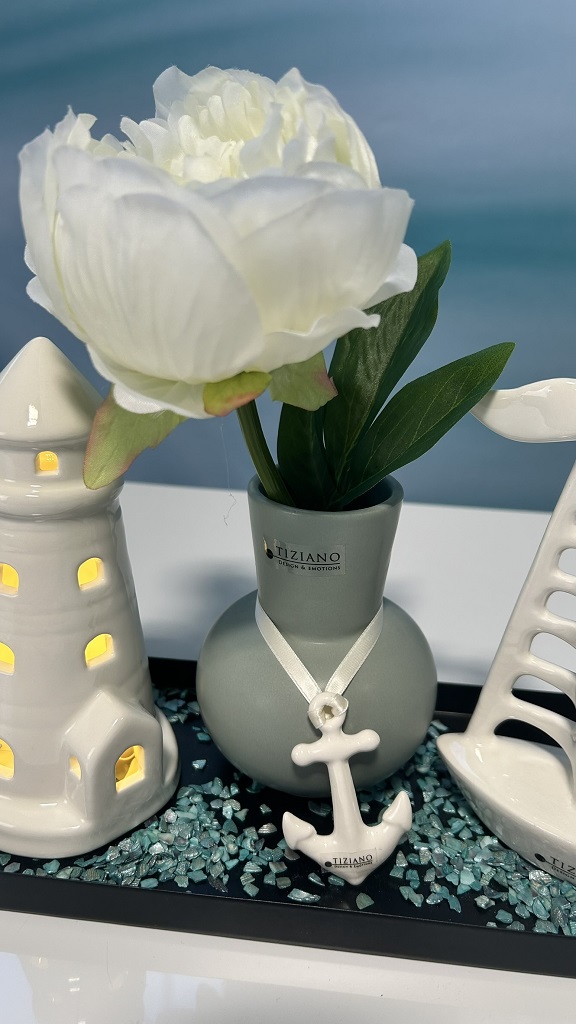 Dekoset Tablett Legri mit Vase Emporo+Leuchtturm – Bild 3