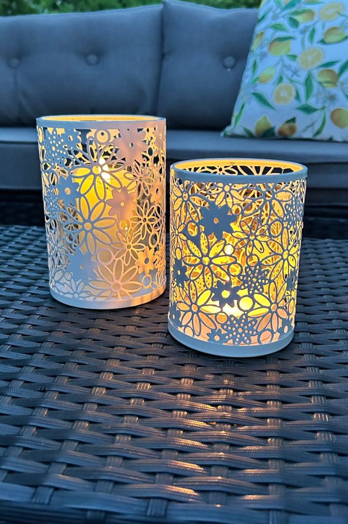 Metalllicht Fiori creme-weiß