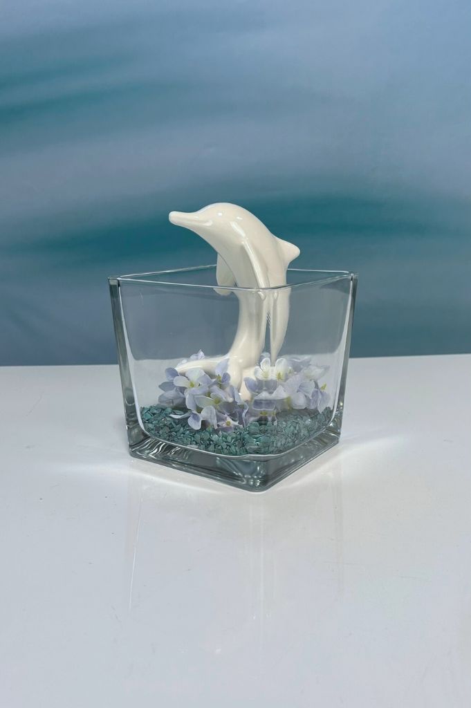Glas Alone mit Delfin Sandy