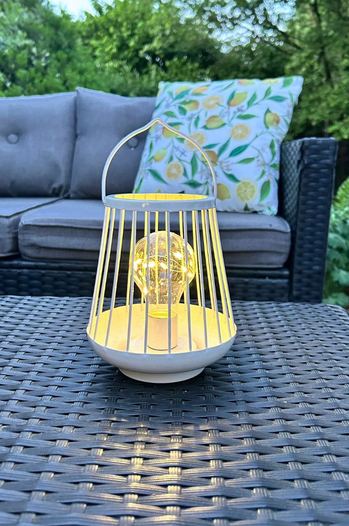 Metall-Licht Porte LED 15,5 cm creme-weiß