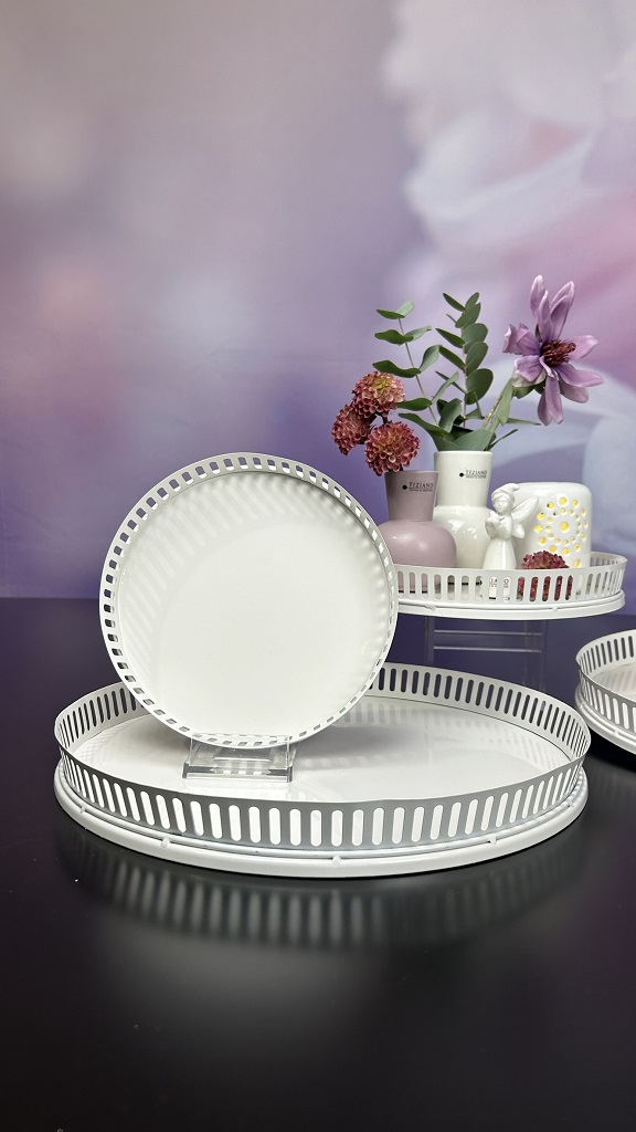 Metallschale Canneto rund creme-weiß – Bild 3