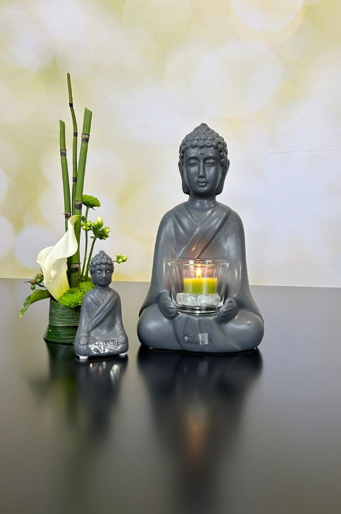 Deko Shiva mit Visco Glas anthrazit